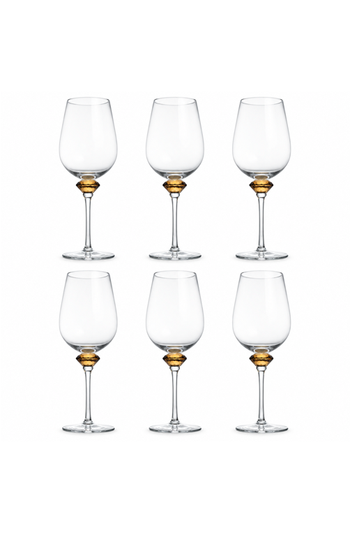 Conjunto de Taça de Vinho Brano Âmbar em Vidro 510ml 6 Peças