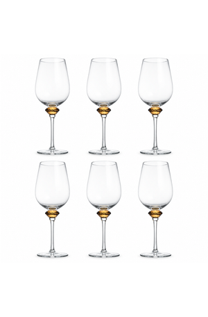 Conjunto de Taça de Vinho Branco Sandy Âmbar em Vidro 510ml 6 Peças