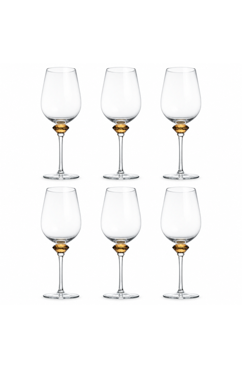 Conjunto de Taça de Vinho Branco Sandy Âmbar em Vidro 510ml 6 Peças