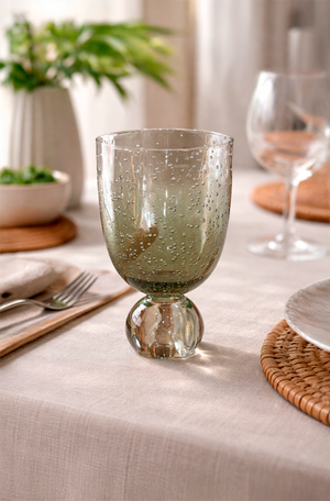 Taça de Água Bubble com Bolhas Verde em Acrílico 360ml