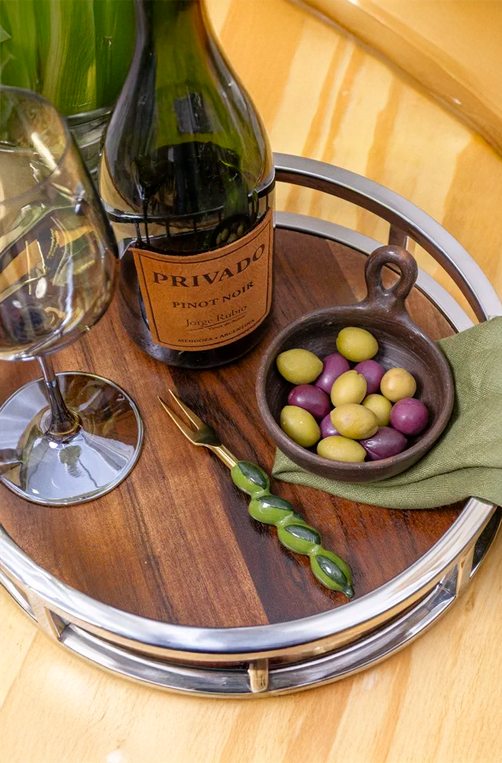 Conjunto de Talheres para Aperitivo Finger Food Garbo Oliva 4 Peças