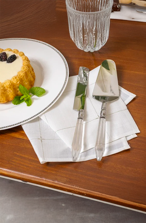 Conjunto de Talheres para Bolo Garbo Luma Silver 2 Peças