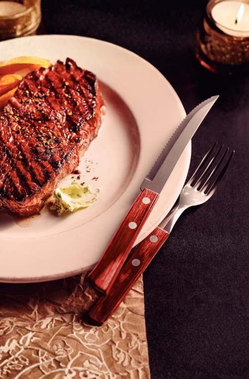 Conjunto de Talheres de Churrasco em Aço Inox 12 Peças