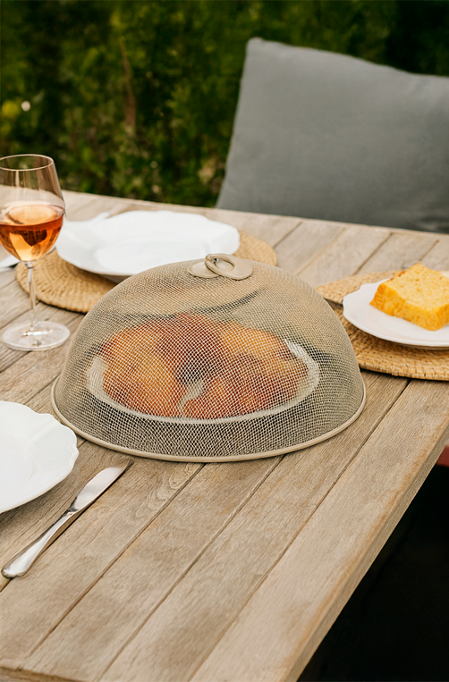 Tela Protetora para Alimentos Bege Metal