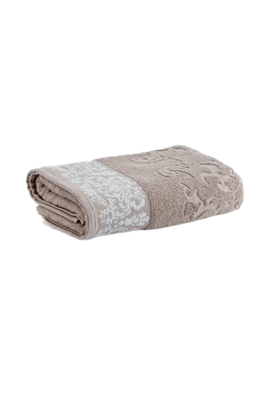 Toalha de Banho Jacquard Medalhão Bege