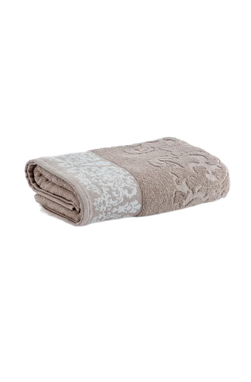 Toalha de Banho Jacquard Medalhão Bege