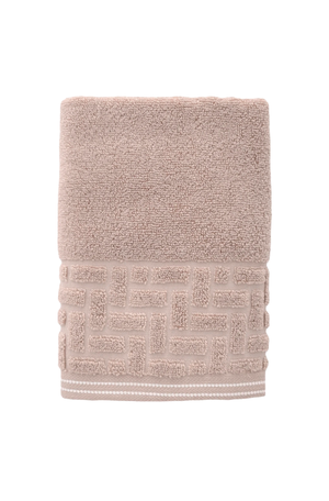 Toalha de Banho Geométrica Zero Twist Bege