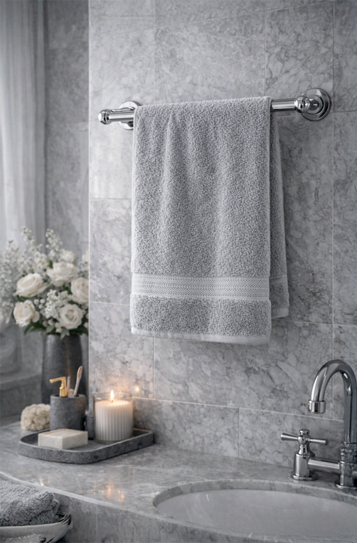 Toalha de Rosto Super Soft Zero Twist Cinza