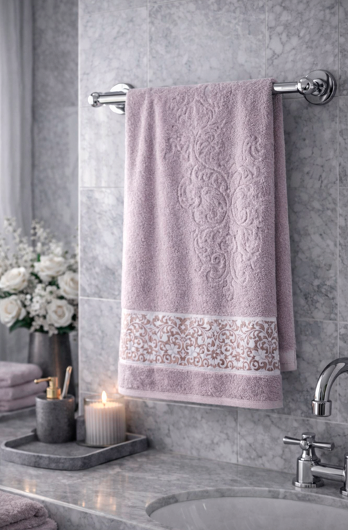 Toalha de Banho Jacquard Medalhão Azaléia