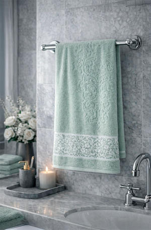 Toalha de Banho Jacquard Medalhão Verde