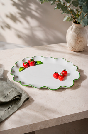 Bandeja de Tomates Oval em Porcelana 30cm