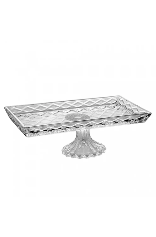 Travessa para Servir com Pé Deli Diamond em Cristal