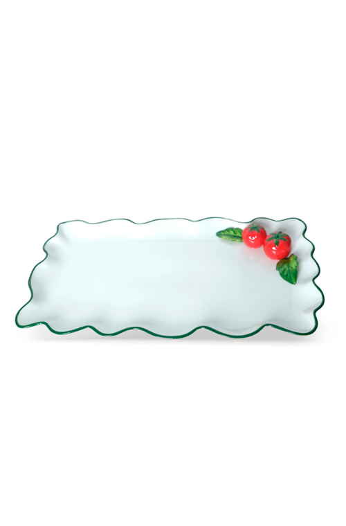 Bandeja de Tomates Retangular em Porcelana 37cm