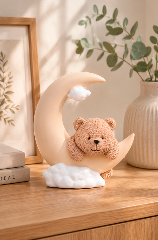 Enfeite Decorativo Ursinho nas Nuvens Teddy Charm em Resina