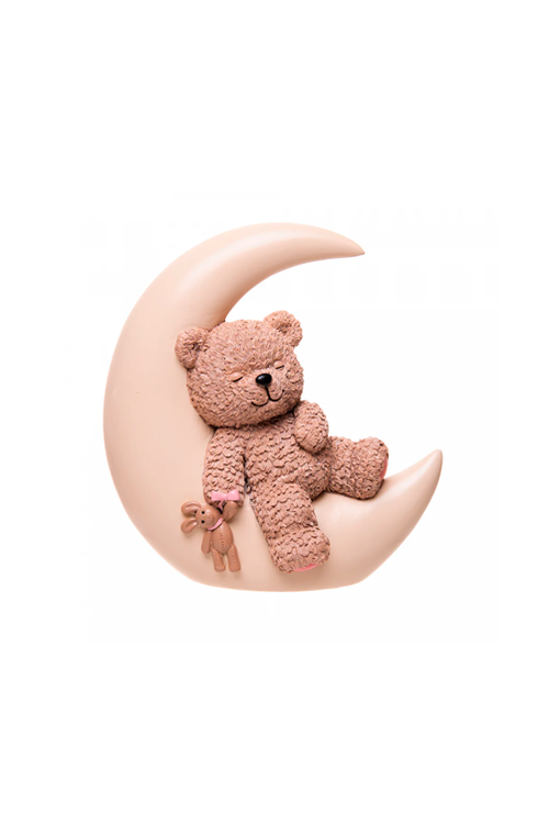 Enfeite Decorativo Ursinho na Lua Teddy Charm em Resina