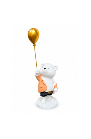 Enfeite Decorativo Urso Candy com Balão em Resina