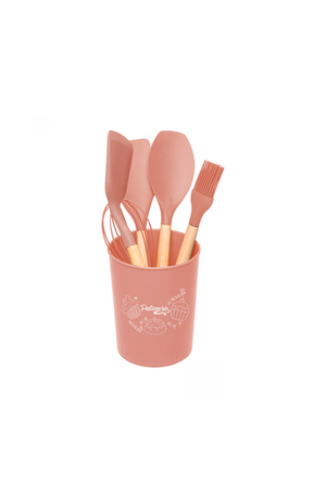 Conjunto 5 Utensílios para Confeitaria de Silicone com Suporte Nude