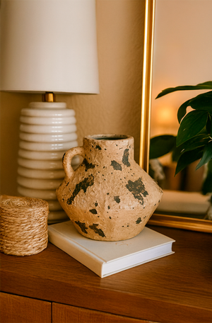 Vaso Rústico em Cerâmica para Decoração com Alça 21x31
