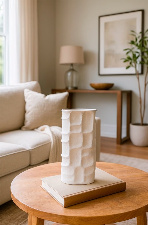 Vaso Cethera Branco em Resina Pequena