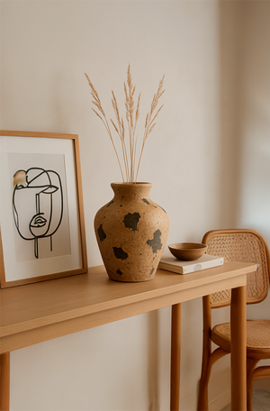 Vaso Rústico em Cerâmica para Decoração 22x50