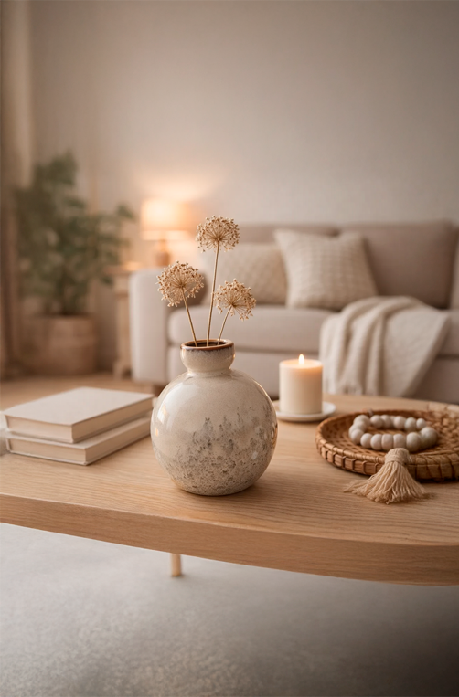 Vaso Decorativo Tosya de Cerâmica Rustico