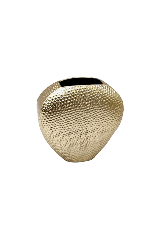 Vaso Decorativo de Colmeira Oval em Metal Médio