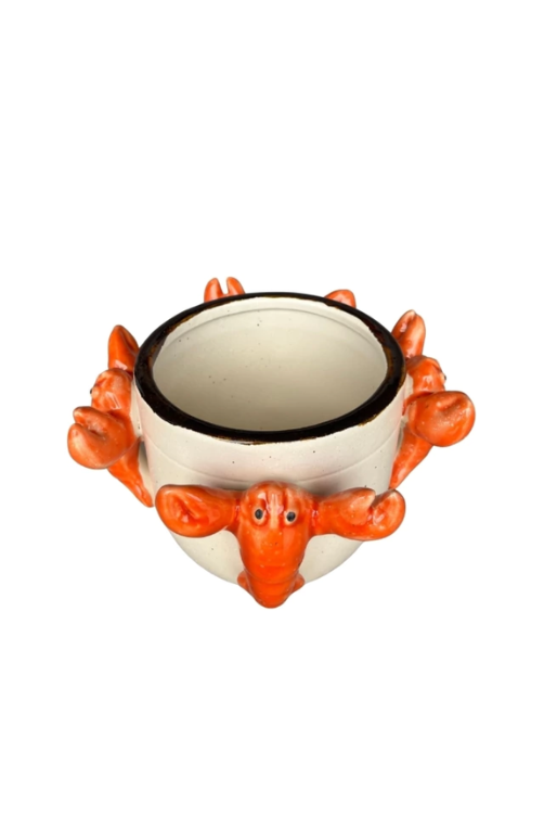 Vaso Baixo de Cerâmica Lagosta