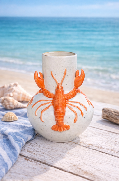 Vaso Médio de Cerâmica Lagosta
