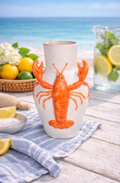 Vaso Alto de Cerâmica Lagosta