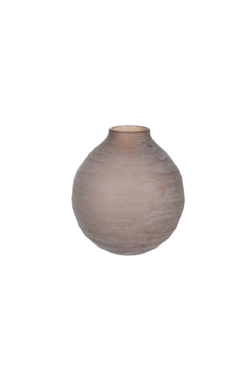 Vaso Decorativo Marrom Fosco em Vidro