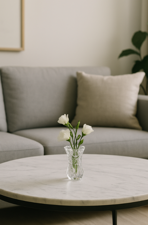 Vaso Pequeno com Relevo Quadricular Decorativo 19x10cm