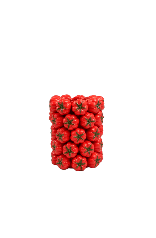 Vaso Decorativo de Tomate Vermelho em Cerâmica 28cm