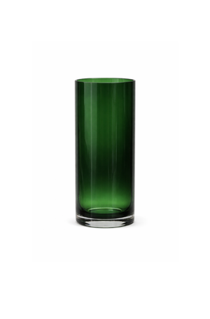 Vaso Alto de Vidro Verde Esmeralda