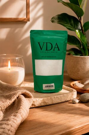 Vela de Areia Branca em Parafina Vegetal 500g