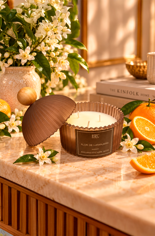 Vela Aromatizante de Flor de Laranjeira com Tampa em Vidro