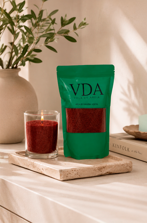 Vela de Areia Bordô em Parafina Vegetal 500g