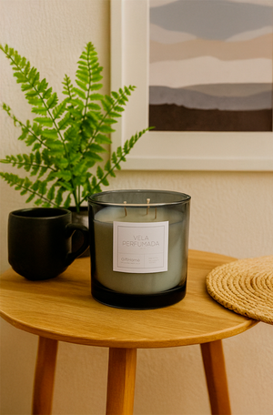 Vela Perfumada com Suporte em Vidro