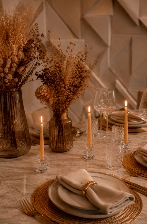 Conjunto de 2 Velas Cônicas Decorativas Salmão em Parafina 24cm