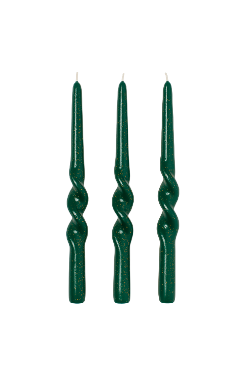 Vela de Parafina Retorcida Brilhosa 3 Peças