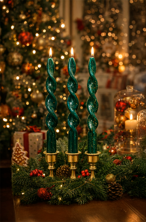 Vela Sortida de Parafina Retorcida Brilhosa 20cm