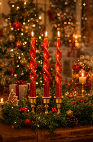 Vela Sortida de Parafina Retorcida Brilhosa 20cm