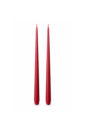 Conjunto de 2 Velas Cônicas Decorativas Bordô em Parafina 33cm