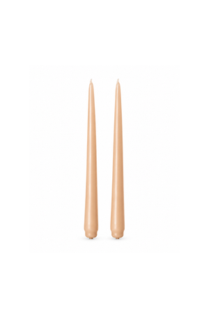 Conjunto de 2 Velas Cônicas Decorativas Cappuccino em Parafina 24cm