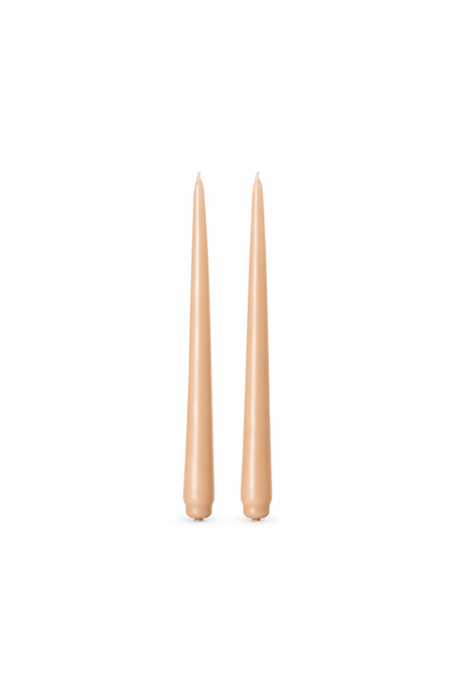 Conjunto de 2 Velas Cônicas Decorativas Cappuccino em Parafina 24cm