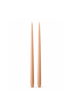 Conjunto de 2 Velas Cônicas Decorativas Cappuccino em Parafina 33cm
