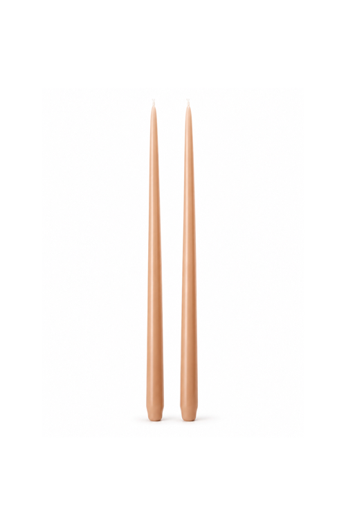 Conjunto de 2 Velas Cônicas Decorativas Cappuccino em Parafina 33cm