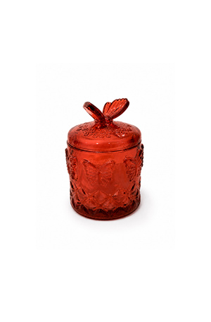 Vela Perfumada Premium Vegana Wood Blossom com Tampa de Borboleta Terracota 160g