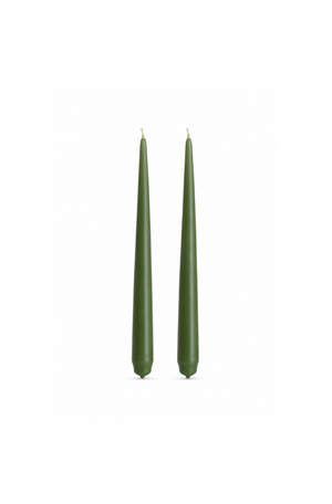 Conjunto de 2 Velas Cônicas Decorativas Verde em Parafina 24cm