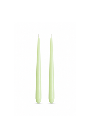 Conjunto de 2 Velas Cônicas Decorativas Verde Candy em Parafina 24cm