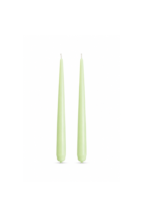 Conjunto de 2 Velas Cônicas Decorativas Verde Candy em Parafina 24cm